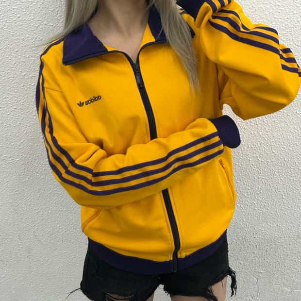 아디다스 퍼플라인 옐로우 트랙탑 110