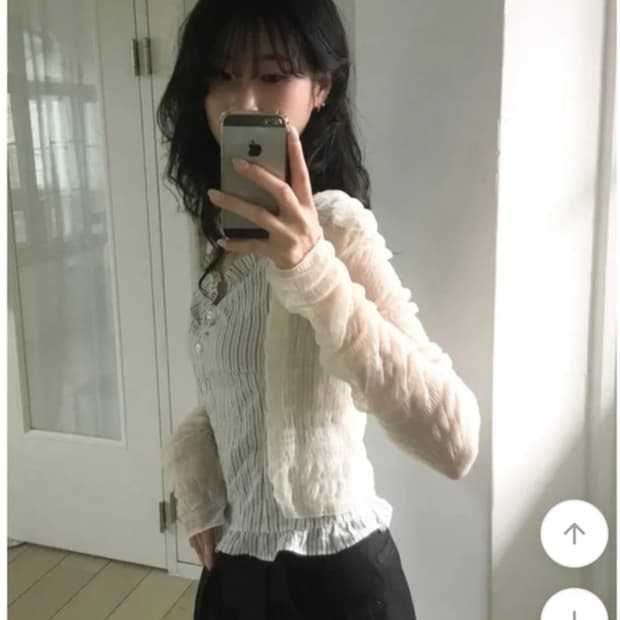 시스루 프릴 가디건