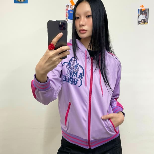 Devil Girl Purple Hoodie Zip-Up