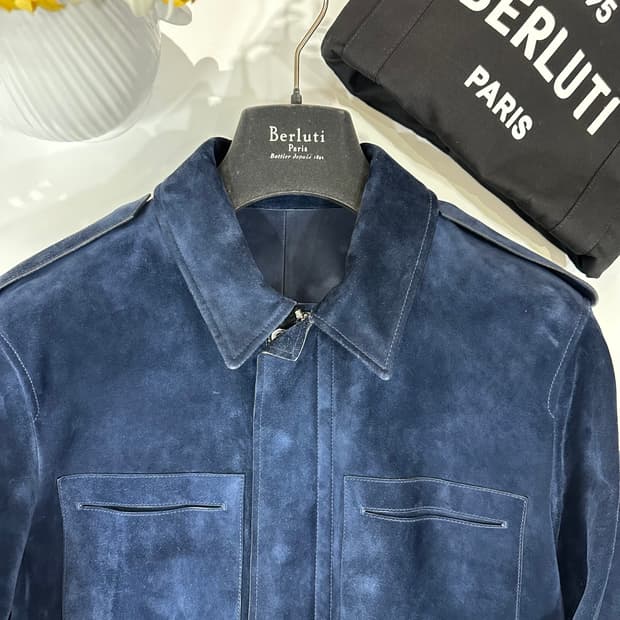 벨루티 스웨이드 내피 송아지 가죽 필드 자켓