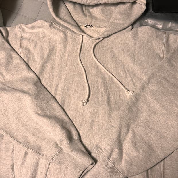 Auralee 오라리 회색 후드티 4
