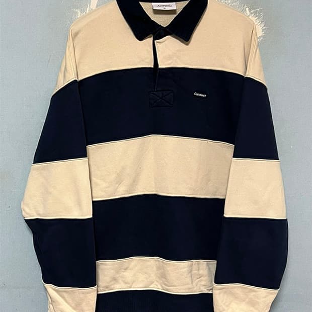 커버낫 남자 럭비 맨투맨 카라 추동 캐주얼 오버핏 L 100