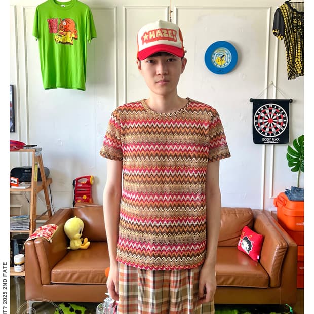 JPN Vintage Mixed Pattern Summer Knit
