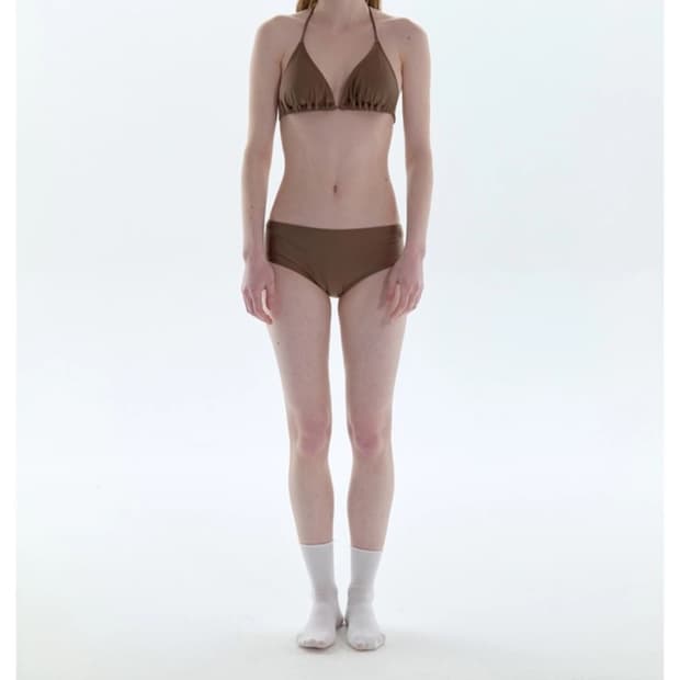 파이시스 Solid Triangle Bikini_Brown S