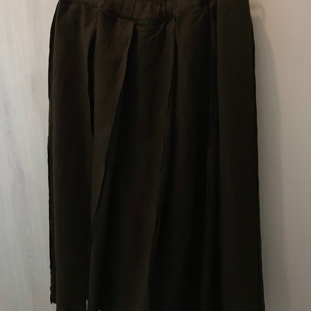 robe de chambre 브라운 플리츠 스커트