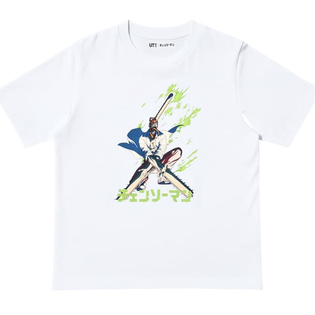 유니클로 UT x 애니메 체인소 맨 그래픽 티셔츠 화이트 