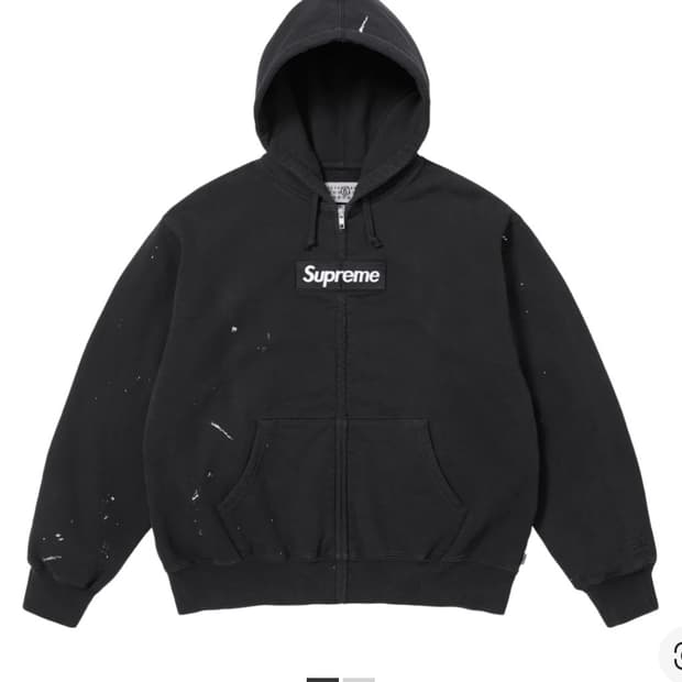 슈프림 MM6 메종마르지엘라 박스로고 집업 후드