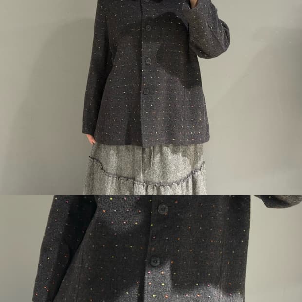 color dot pattern short coat 