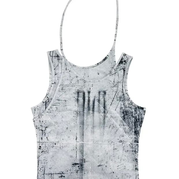 BLR PRINTED WHITE SLEEVELESS