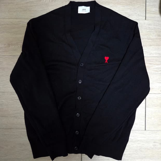 Ami Paris 하트 로고 가디건 XXL