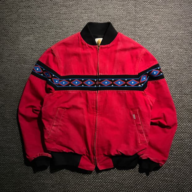 90s 칼하트 아즈텍 봄버 JR030 RED L USA🇺🇸