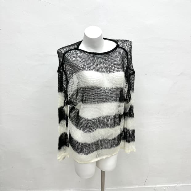 stripe see through knit