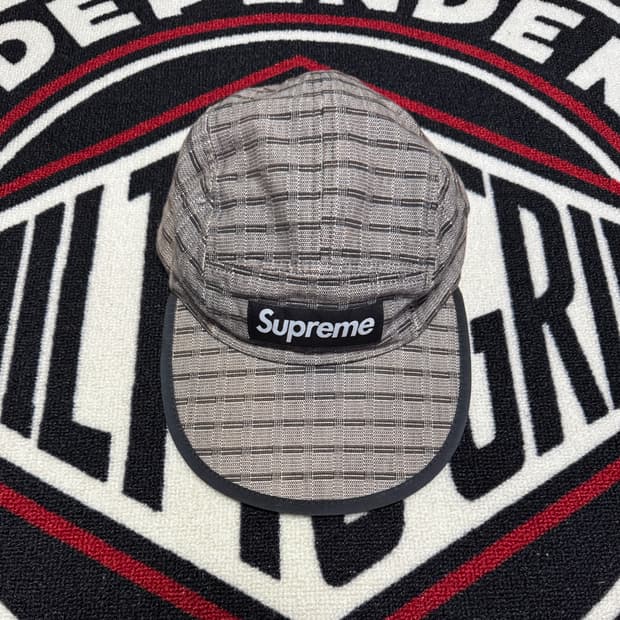 슈프림 네팔 우븐 스트라이프 피티드 캡 M/L 블랙 박스로고