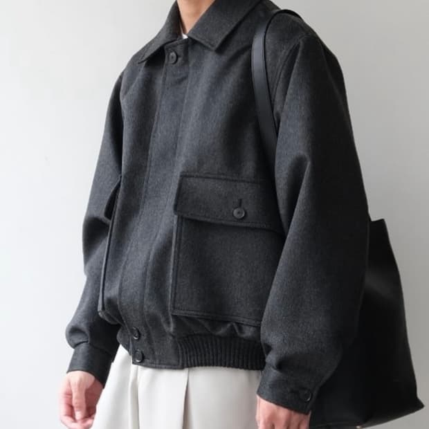 오라리 캐시미어 몰스킨 블루종 챠콜