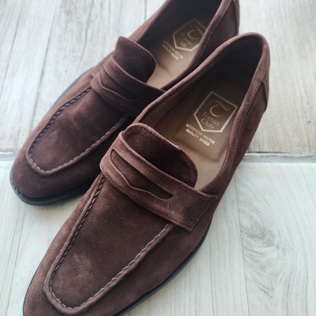 토마스클럽 스웨이드 핸드메이드 브라운 로퍼 (260)