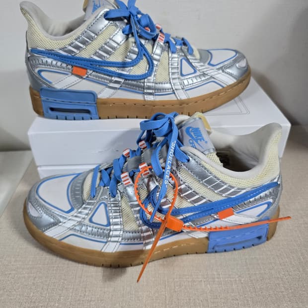 나이키 오프화이트 에어러버덩크 실버블루 255