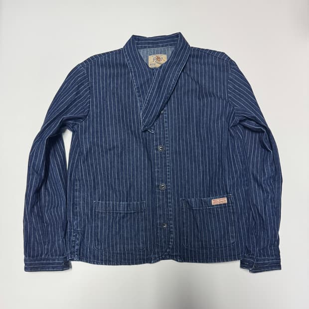 여성 후아유 스트라이프 리본 데님 자켓 S