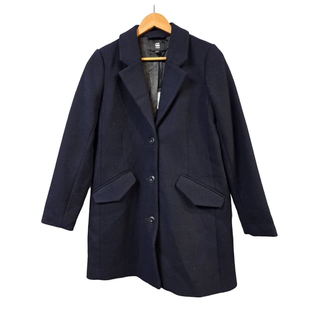 G-Star RAW 네이비 여성 모직 코트(XS)