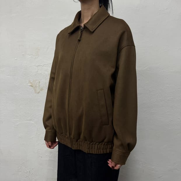 센스오브플레이스 브라운컬러 폴리에스터 혼방 집업 블루종 자켓