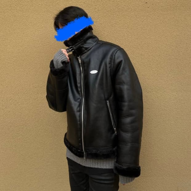 세인트페인 SP 비건 레더 시어링 자켓