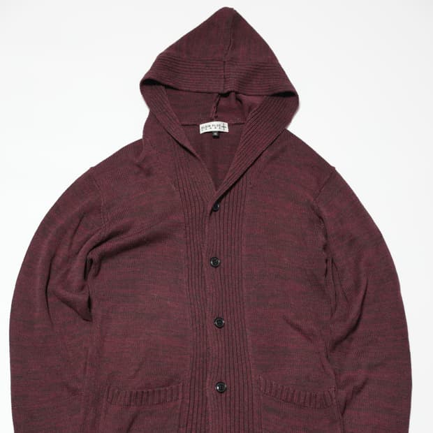 Michel Klein Burgundy Hooded Knit