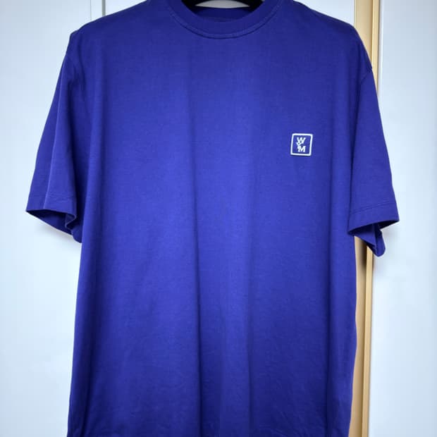 우영미 백로고 티셔츠 블루 50