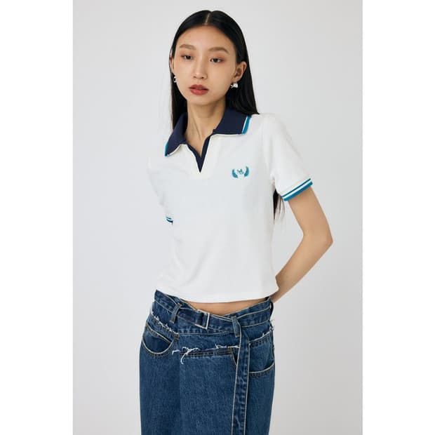 마우지 MOUSSY Double Collar Pile T-shirt