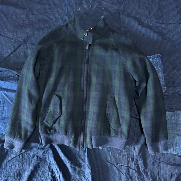 켄트 인 트래디션 블랙와치 울 블랜드 해링턴 자켓 L