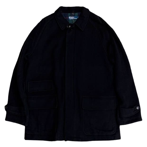 POLO 블랙 투웨이 울 카코트 L