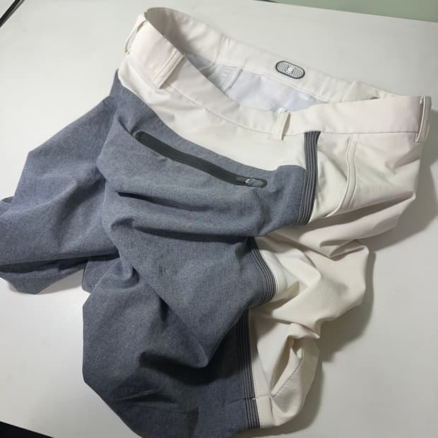 L 와이드앵글 배색 나일론 골프 반바지
