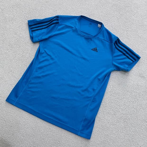 L 아디다스 삼선 져지 반팔 티셔츠 0410E