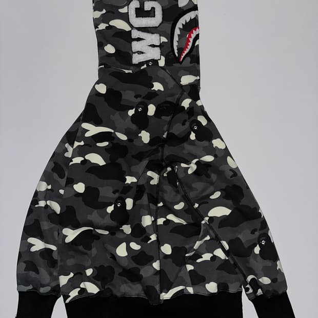 베이프 샤크 후드집업 카모 L