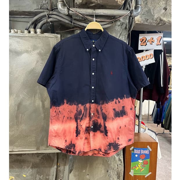 폴로 랄프로렌 타이다이 반팔 셔츠 네이비 XL #csz3716