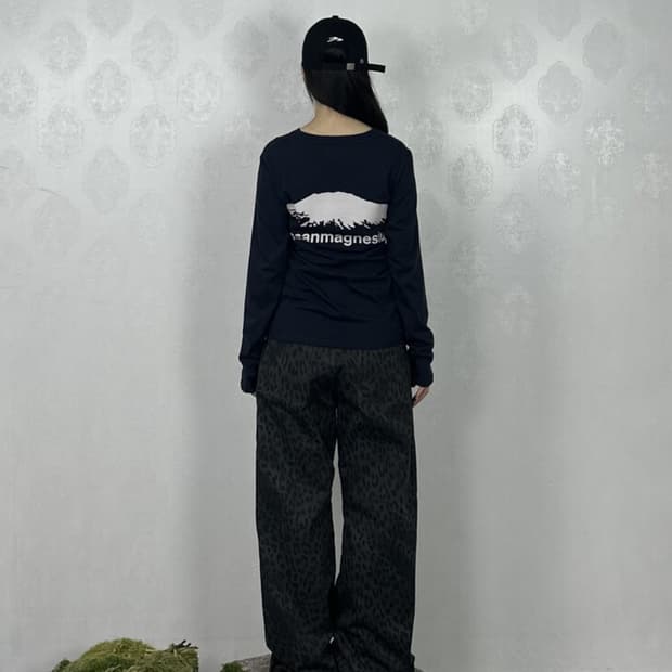 (자카드 트리플 나이프 비니 포함) 탄산마그네슘 마운틴 롱슬리브 네이비