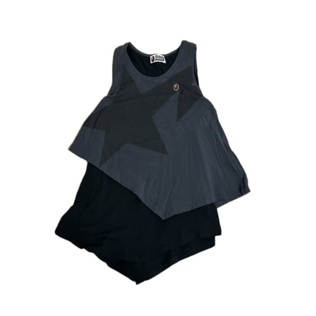 희귀 베이프 스타 레이어드 원피스 Bape star