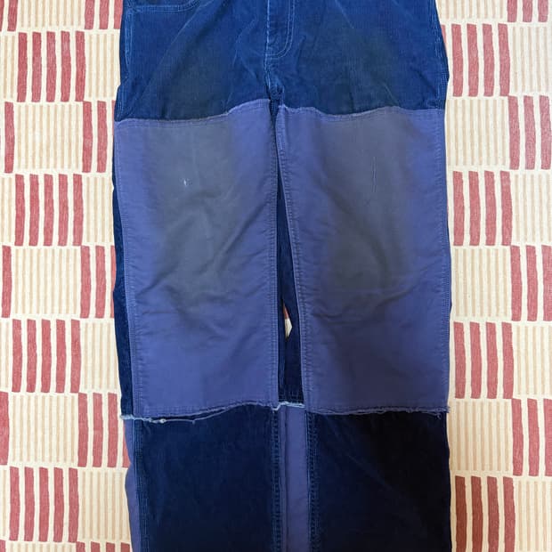 [2] 뤡코즈 인디고 코듀로이 더블니 팬츠