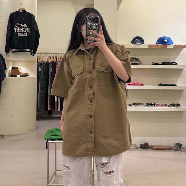 칼하트 워크 반팔 셔츠 브라운 U1157