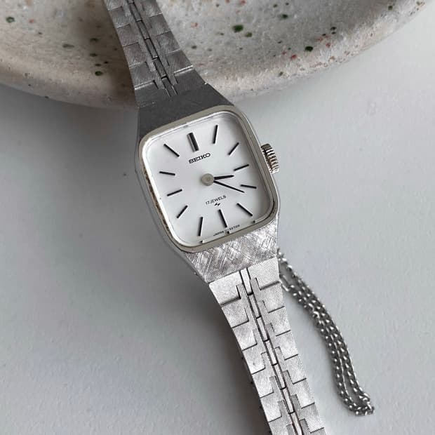 Seiko 세이코 실버 17석 기계식 수동 쿼츠