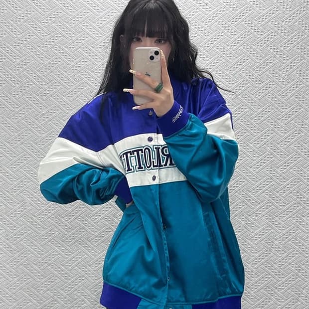 미첼앤네스 올드스쿨 레트로 키치 샬럿호네츠 바시티 자켓 XL C09969