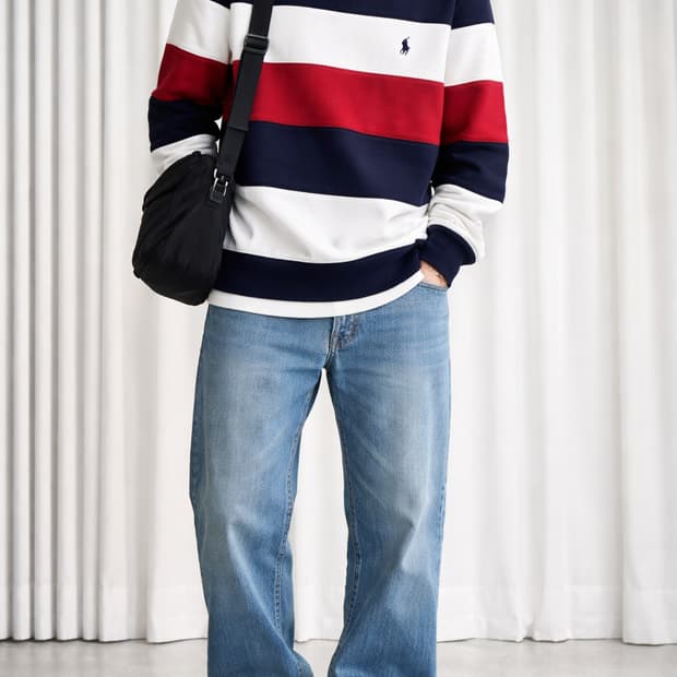 폴로랄프로렌 럭비맨투맨 칼라블록스트라이프