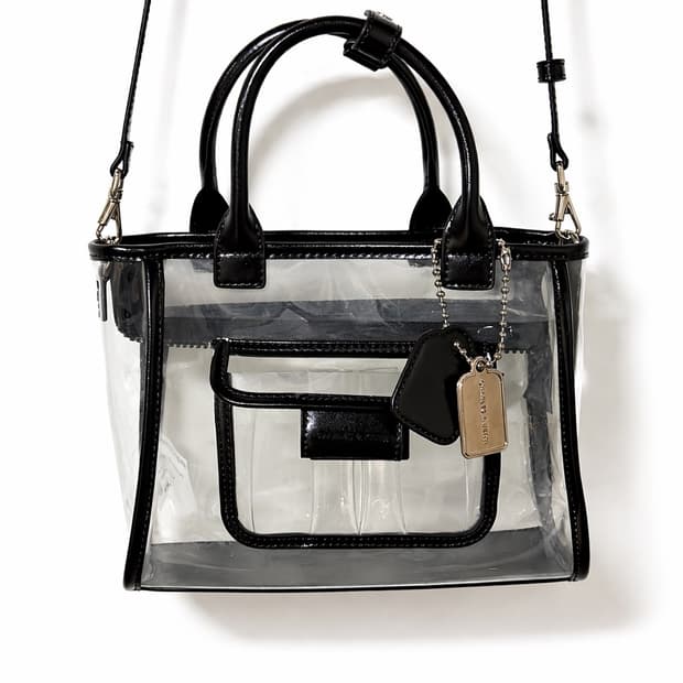 여름 찰스앤키스 투명 PVC 토트백 (클리어 블랙라인)