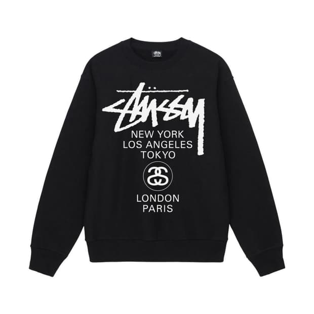 [M] 스투시 월드투어 크루넥 블랙