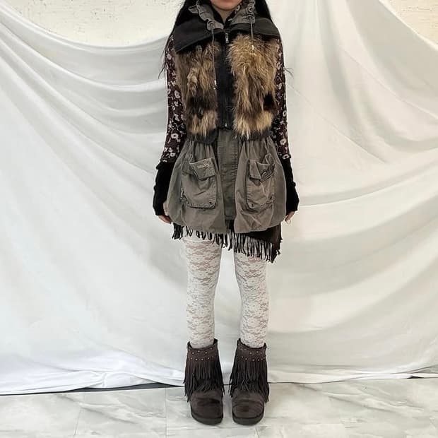 벨벳차이나카라탑, 웨스턴언발스커트, 퍼베스트