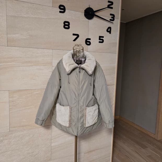 [s] 밍크퍼 배색 구스 패딩