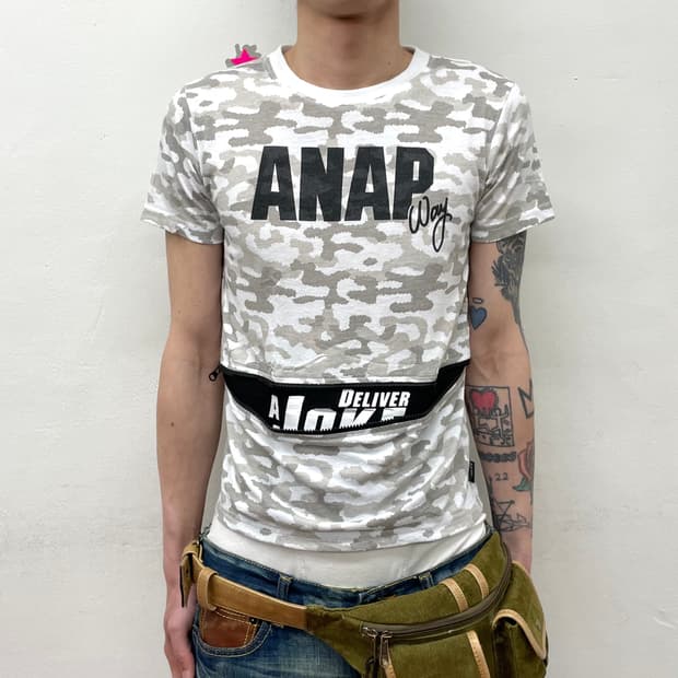 anap camouflage zipper t-shirt 