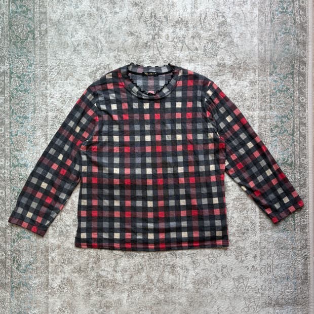 Plaid Lettuce Trim Top