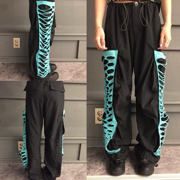 Distressed Cargo Track Pants