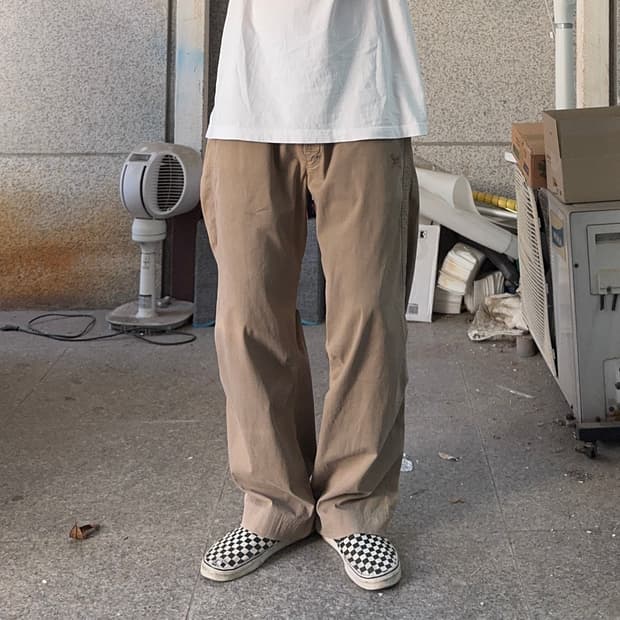 몬츄라 로고 사선 라인 코튼 팬츠