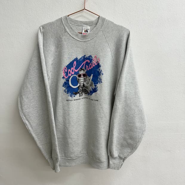 USA Fruit of the Loom 프린팅 맨투맨 회색 XL