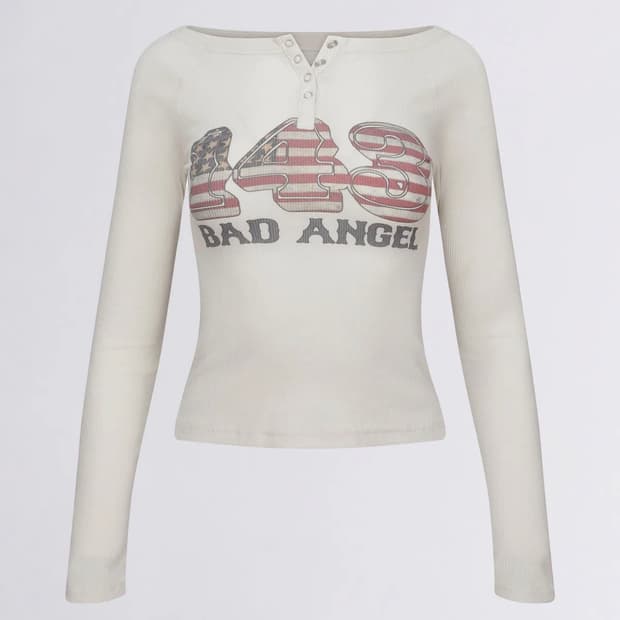 스컬프터 Flag Raglan T-shirt Raw 성조기 긴팔 티셔츠